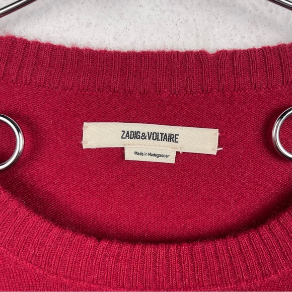 Zadig & Voltaire Red Gaby Embellished Skull Wool & Cashmere Jumper Size M - Picture 5 of 14